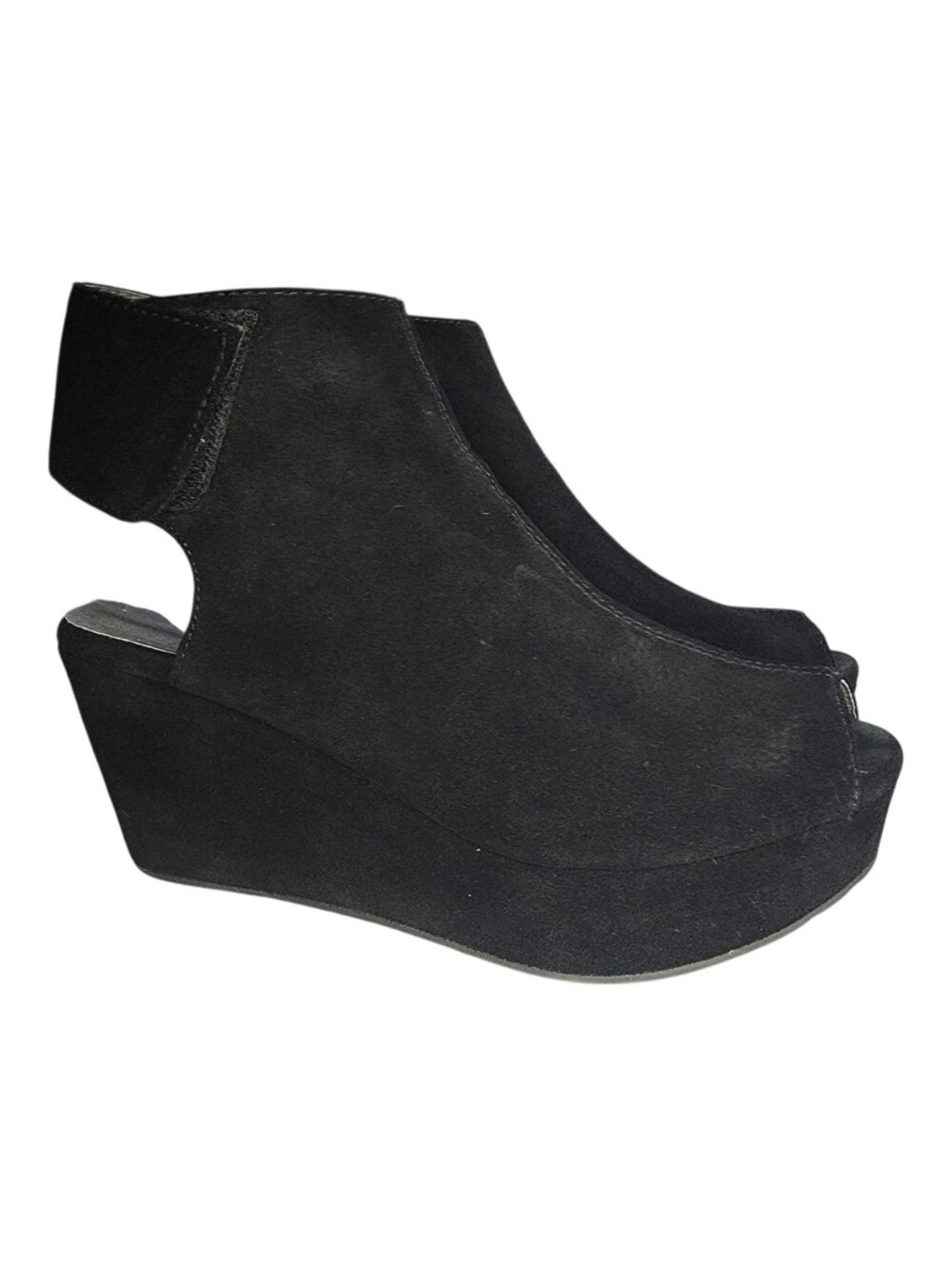 Chocolat Blu White Suede Wedge, Womens 6 - Picture 2 of 12